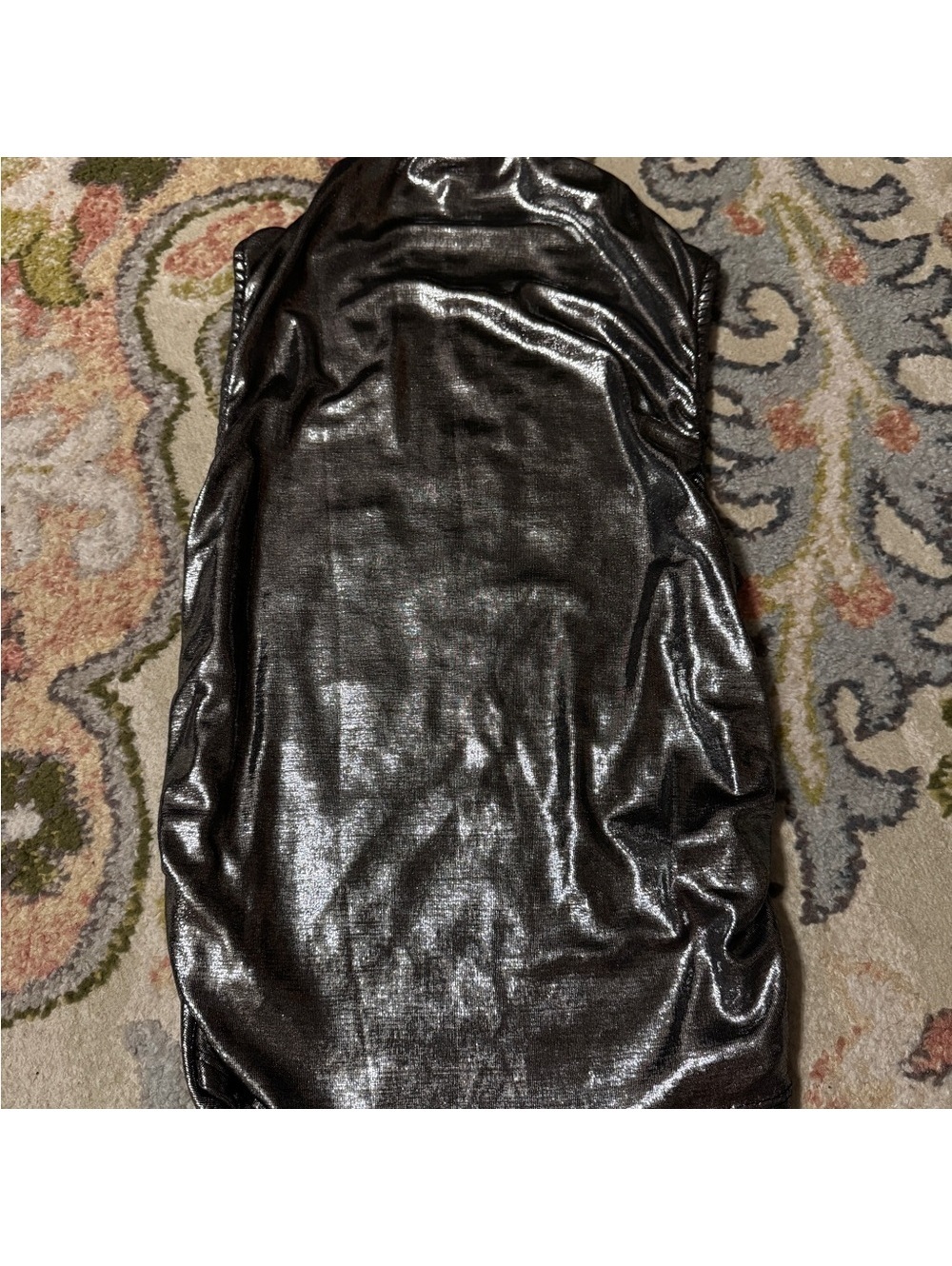 Silver metallic shiny Sleeveless Top